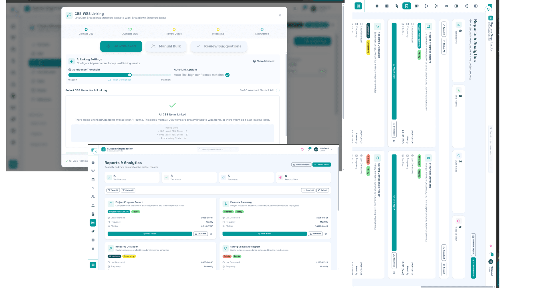 Risk management dashboard